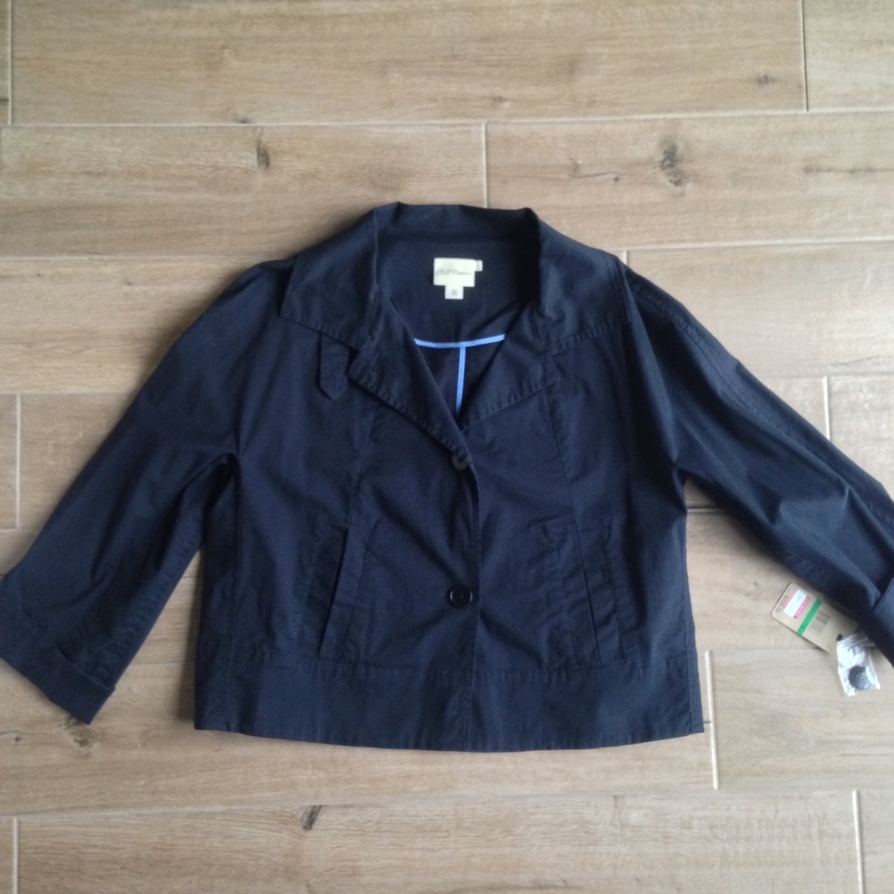 NWT PureDKNY Navy Cropped Jacket